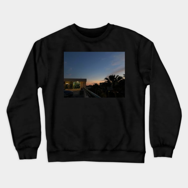 USF Parking Garage Sunset Crewneck Sweatshirt by hannahehansen